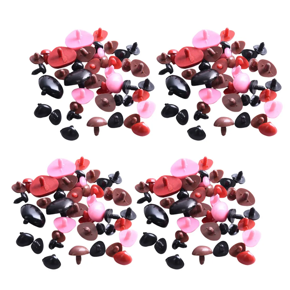 300pcs DIY Plastic Bear Nose Safety Eyes for Crochet Knitting Stuffed Animal Repair, 7x9mm Mixed Colors