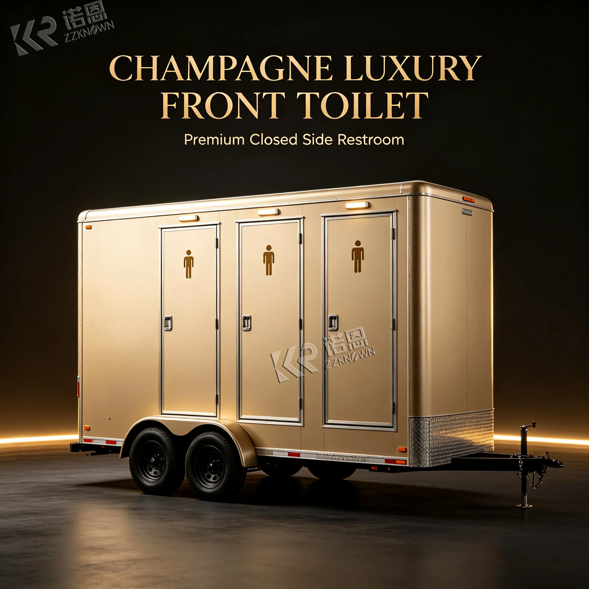 DOT Outdoor 3 Rooms Restroom Toilet Shower Trailer Luxury Restroom Camping Mobile Self Cleaning Public Toilet Trailer for Sale