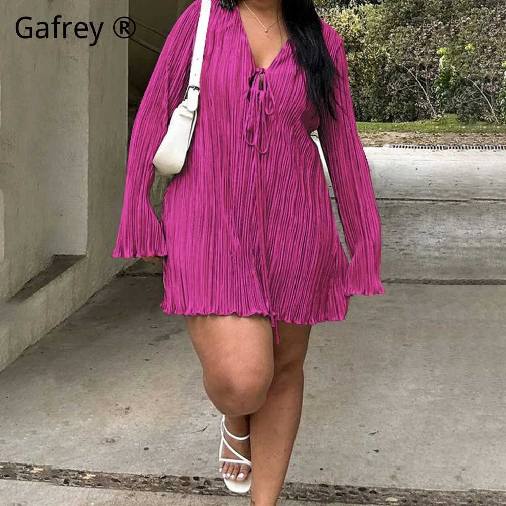 

Элегантное вечернее/выпускное платье макси для женщин больших размеров, однотонное, с длинными рукавами-колокол, завязками на талии, приталенное, размеры XXXL-5XL, 4XL