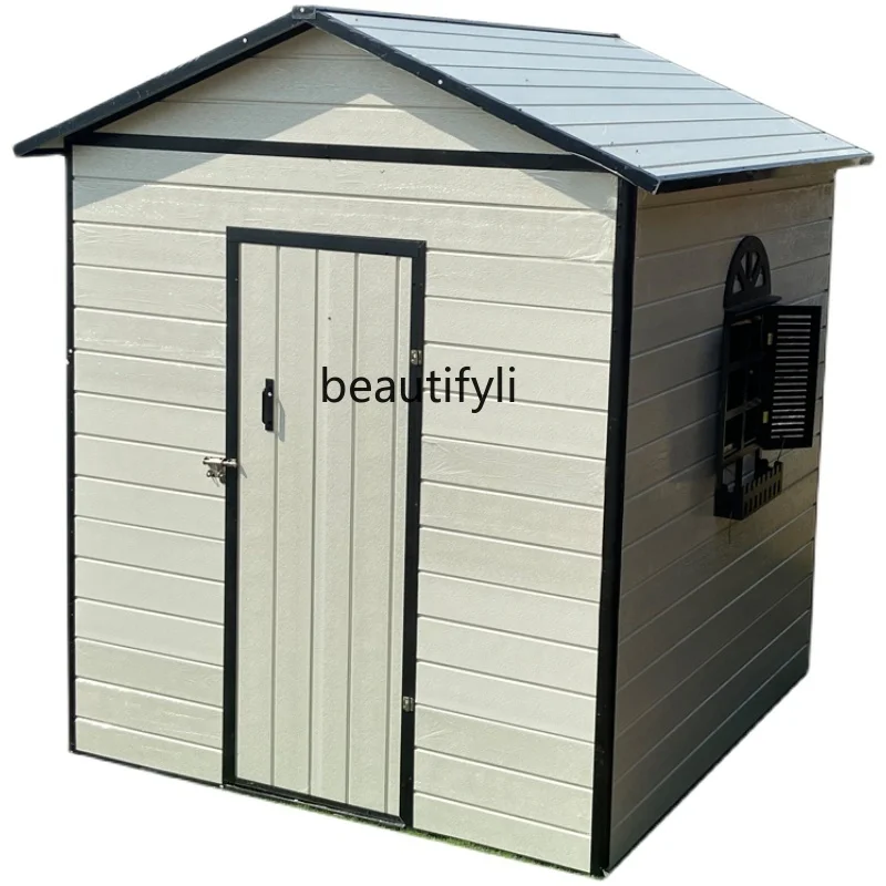 

Outdoor tool room, courtyard storage house, waterproof and sunscreen, mobile outdoor garden storage room.