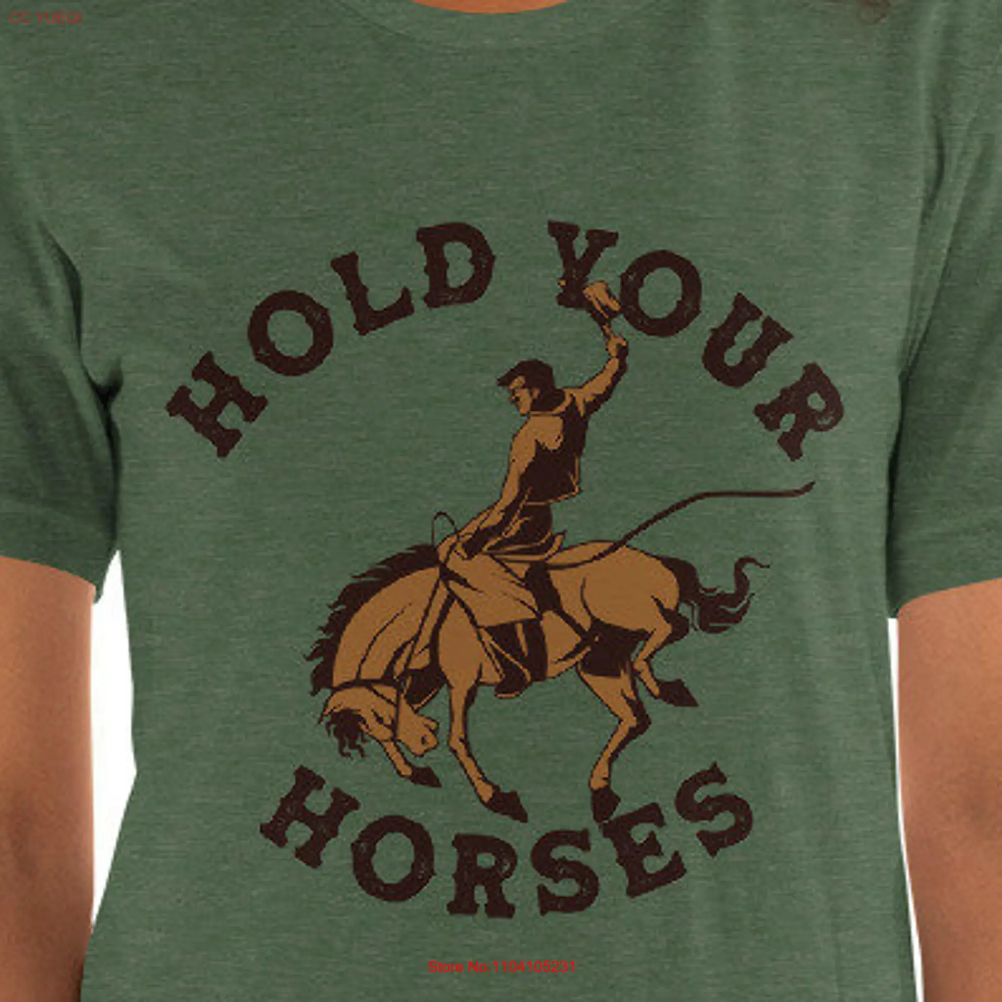 Hold Your Horses Funny Cowboy T Shirt Western Parenting Yellowstone Horse long or short sleeves