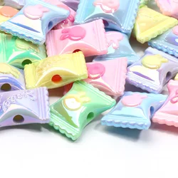 Acrylic Beads 17x21mm 10pcs Colored Candy Beads With Rabbit Head Pattern Accessories For Necklaces Bracelets DIY Jewelry Making