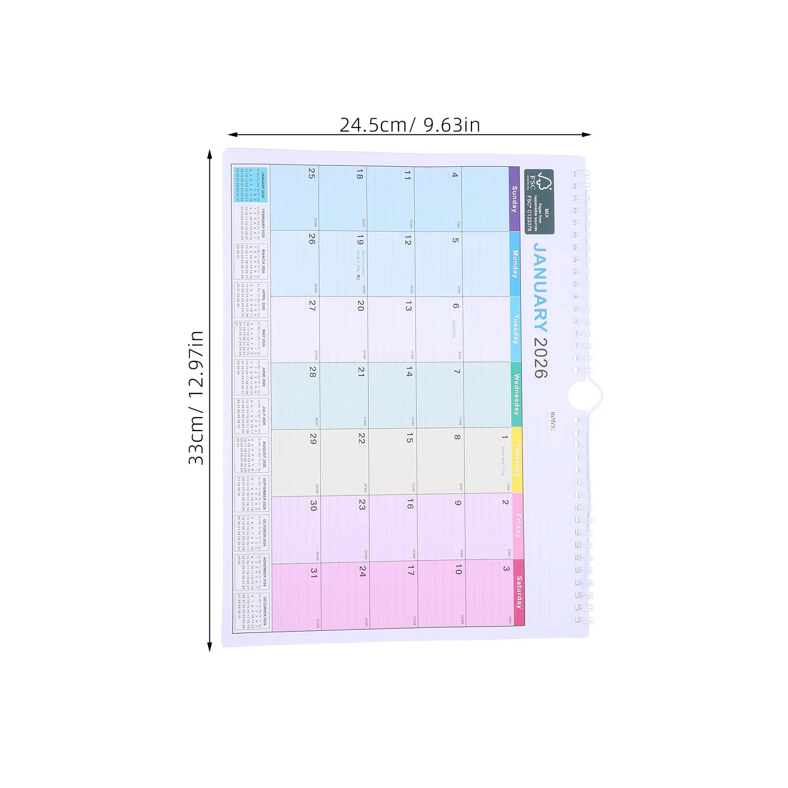 

5pcs 5 Count Daily Schedule Calendar 2025-2026 Academic Wall Planner Monthly Agenda Calendars