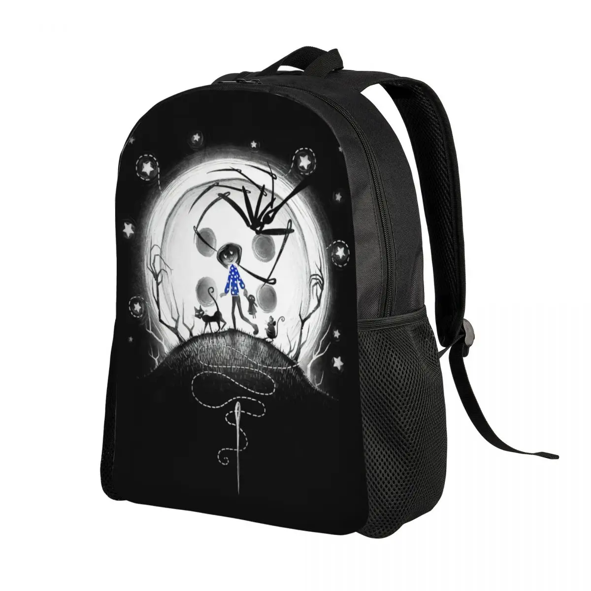 Custom Coraline Laptop Backpack Men Women Casual Bookbag for College School Student Halloween Horror Movie Bags