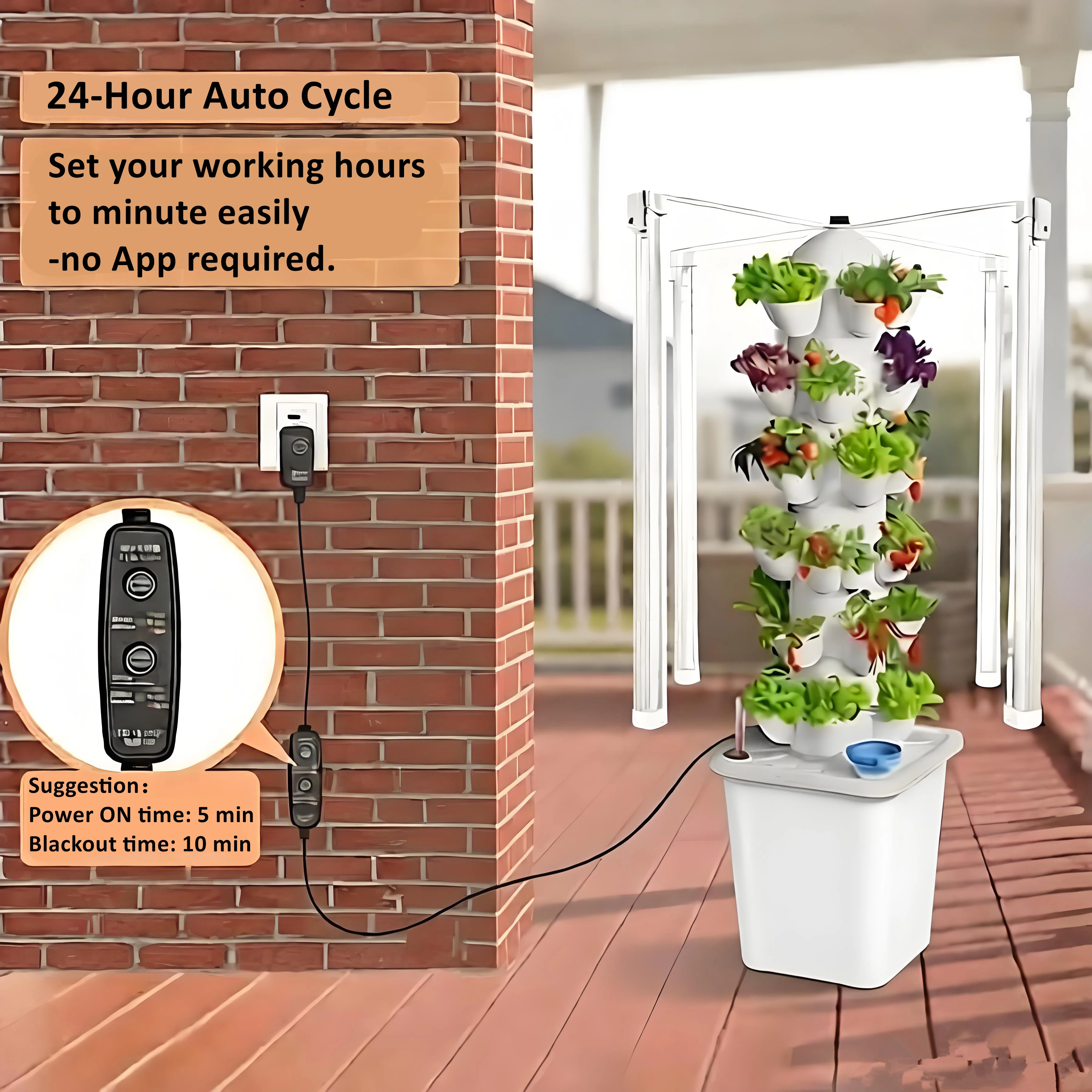 6 Tiers 30 Pods White Hydroponics Growing System Kits with LED Grow Lights,Timer,Water Tank,Pump for Indoor Home Garden