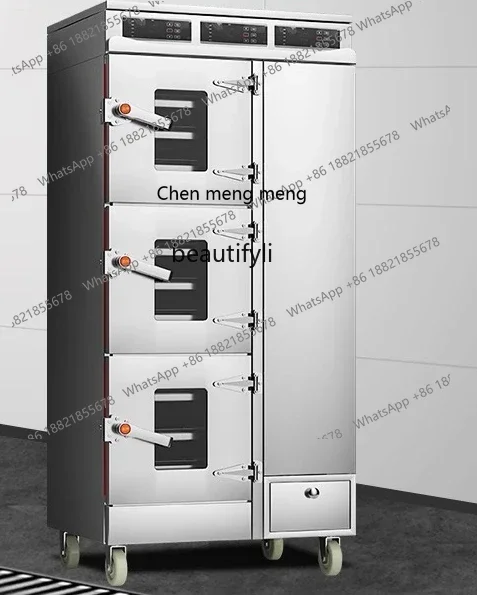 

Z189 Commercial three-door steamer, transparent window smart steamer, electric seafood steamer, restaurant, restaurant canteen