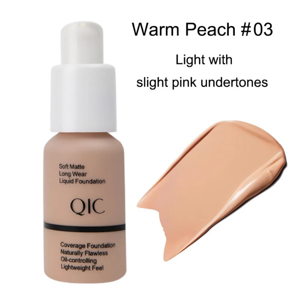 Invisible Pores Liquid Foundation Sweatproof 8h Lasting Face Base Cream Non-Fluffing Waterproof Foundation Daily Use