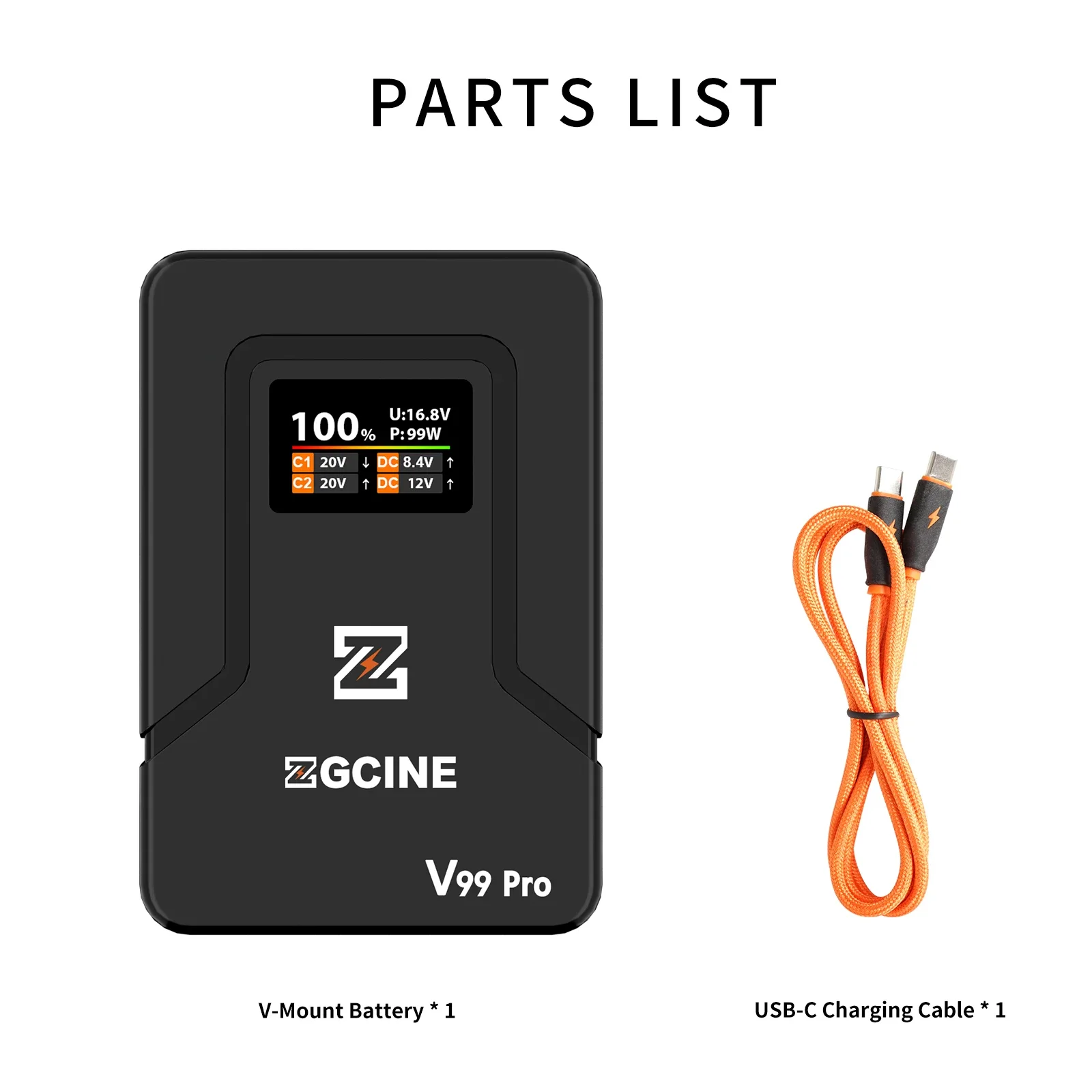 بطارية ZGCINE ZG-V99 Pro V-Mount تم ترقيتها مع سرعة شحن أسرع PD100W، والمزيد من المنافذ ووظيفة العرض الذكية في الوقت الحقيقي