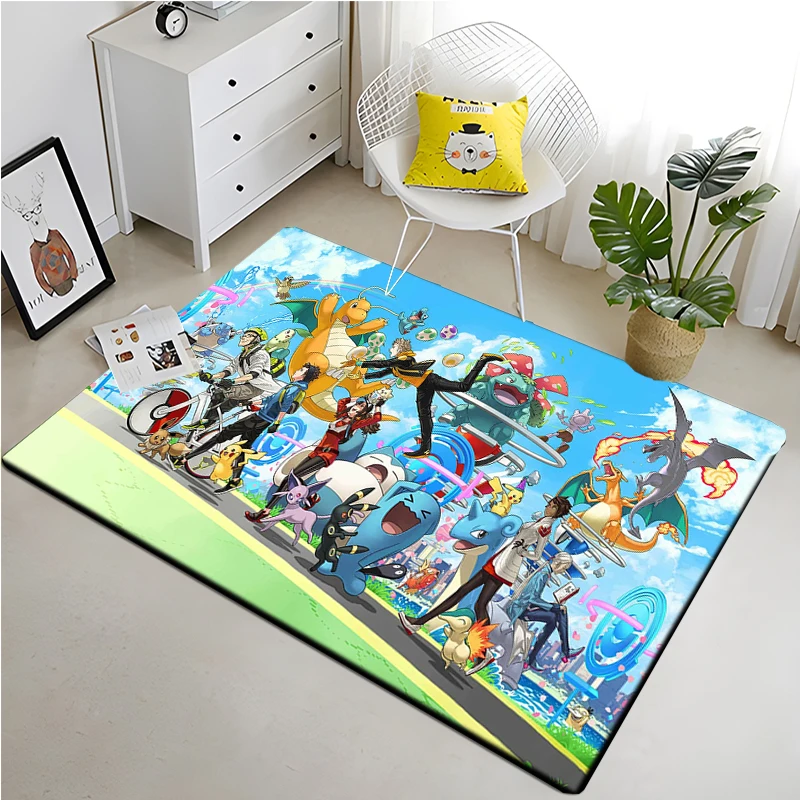 Japanese Anime Pokemon Pattern 3D Area Kids Large Carpets for Home Living the Baby Room Child Rug Bedroom Sofa Doormat Floor Mat