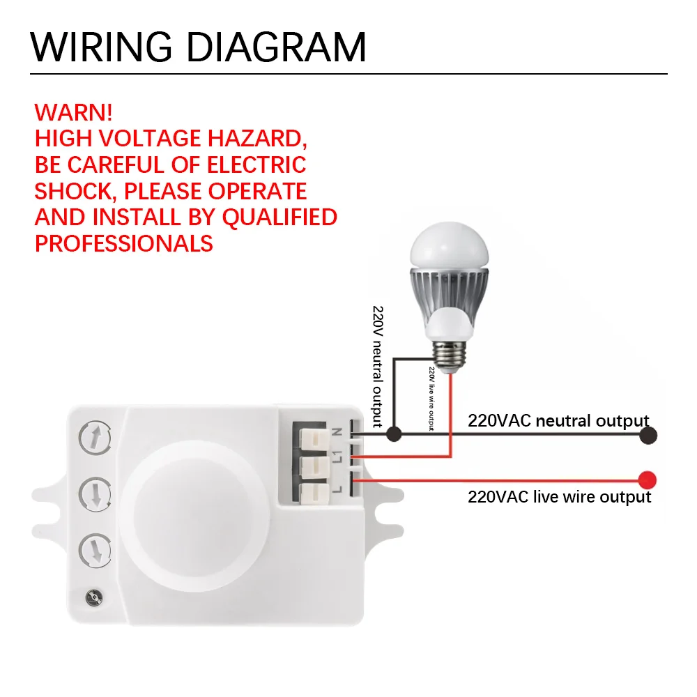 TDL-1912 Microondas Radar Sensor Interruptor AC 85-250V Microondas Indução Automática Interruptor Inteligente Presença Humana Sensor de Movimento