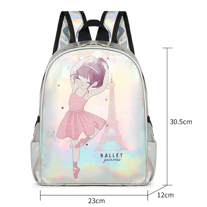 Girls Sequins Sparkly Laser Ballet Dance Backpack Dancing Duffel Bags Kids Toddler Ballerina Gym Schoolbag Teens Storage Daypack