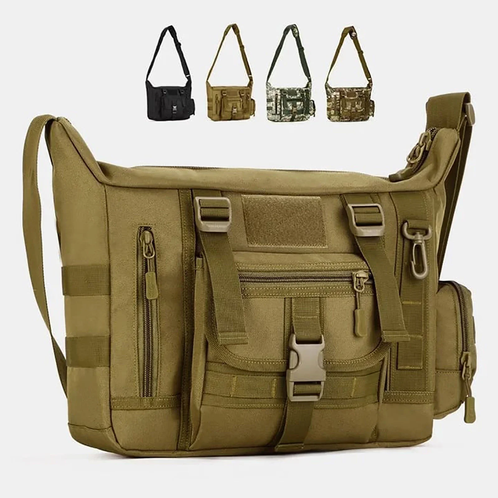 

Custom Portable Sports Men's 14 Inch Laptop Crossbody Bag Casual Tactical Single Shoulder Bag Molle Messenger Bag