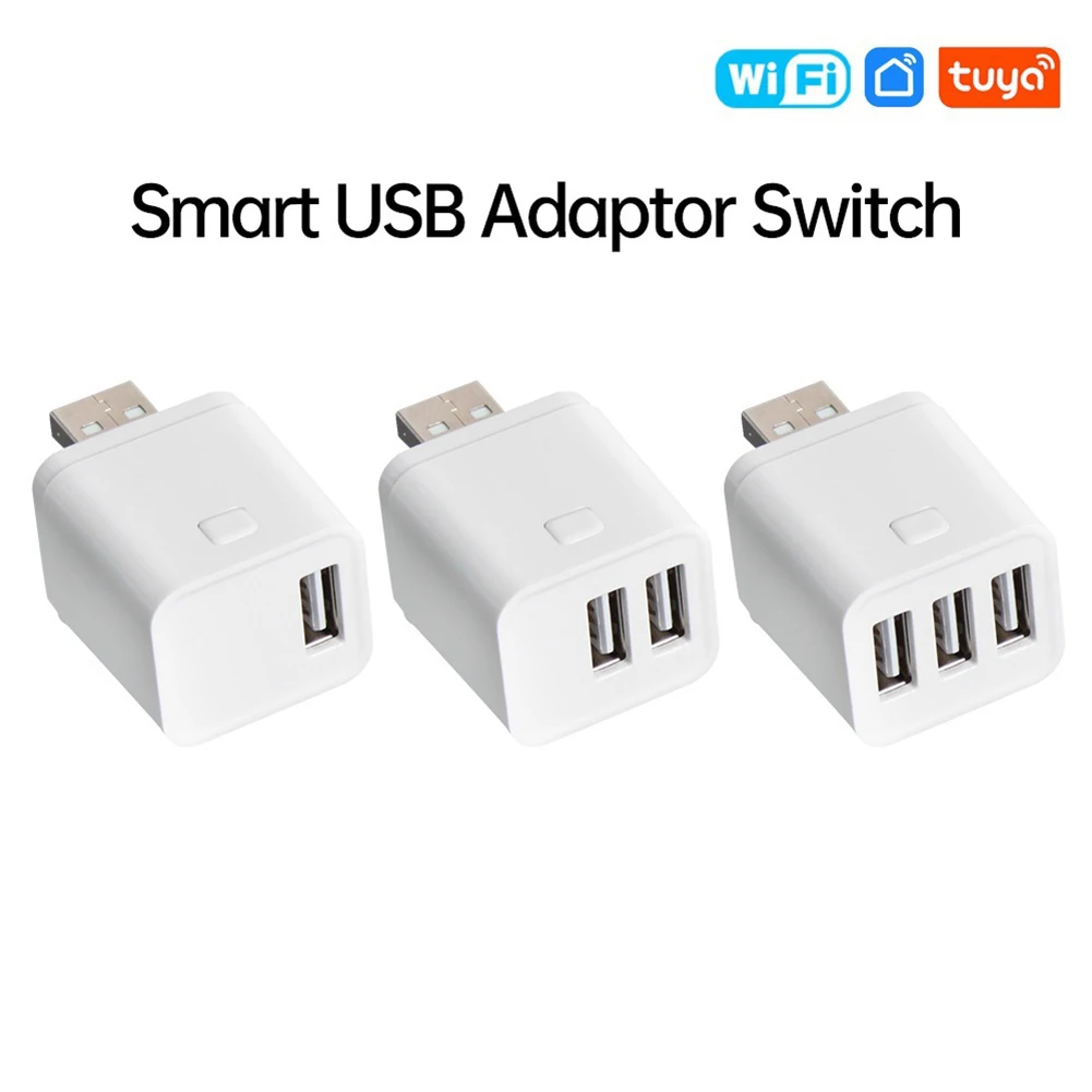 Tuya Smart Wifi USB Adapter Switch 5V Mini USB Power Adapter Smart Life Control For Alexa Google Yandex Alice 2USB-AA26