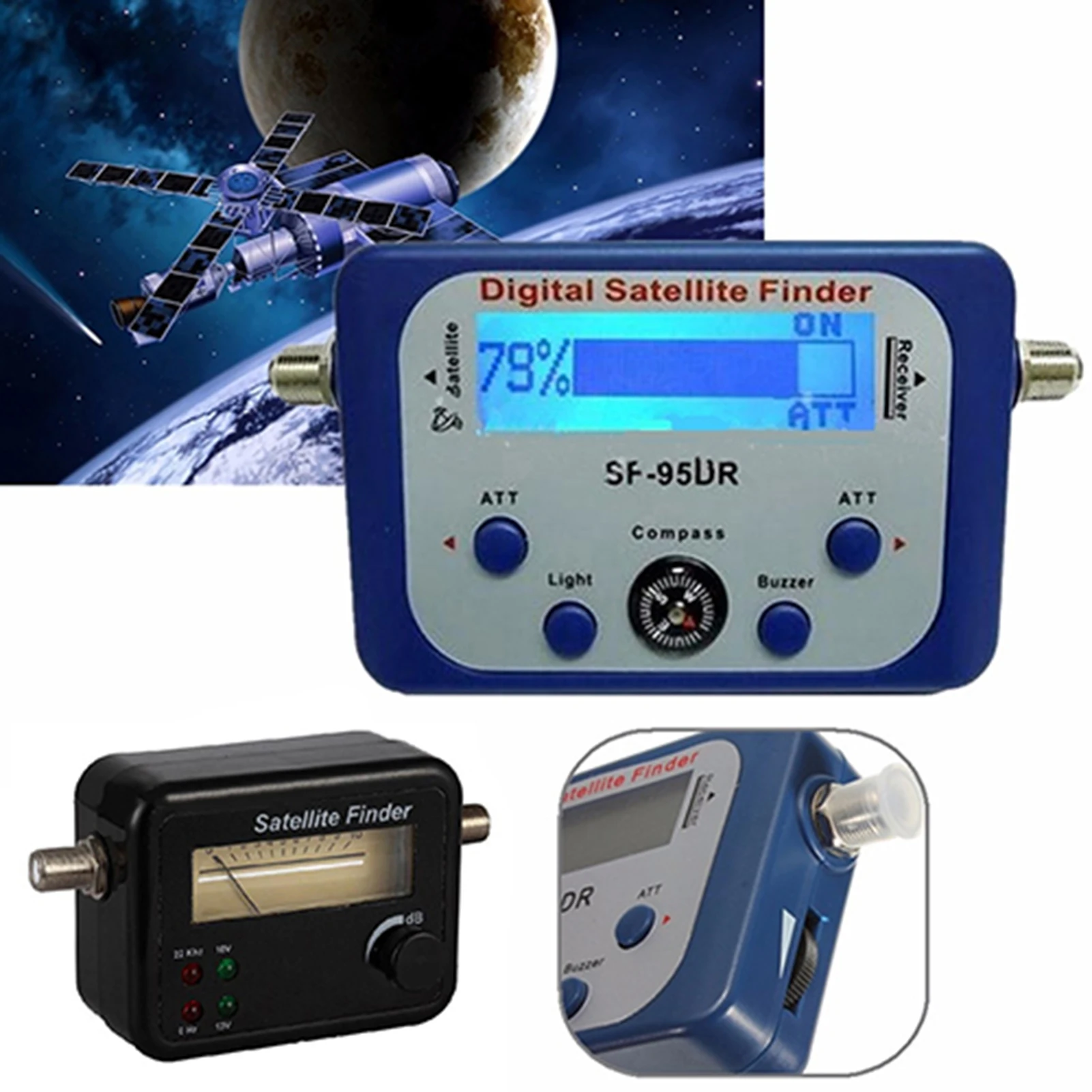 Portable Digital LCD Satellite Finder TV Signal Receiver Strength Meter Sky Dish Freesat Converter 950-2150MHz Satlink Tester