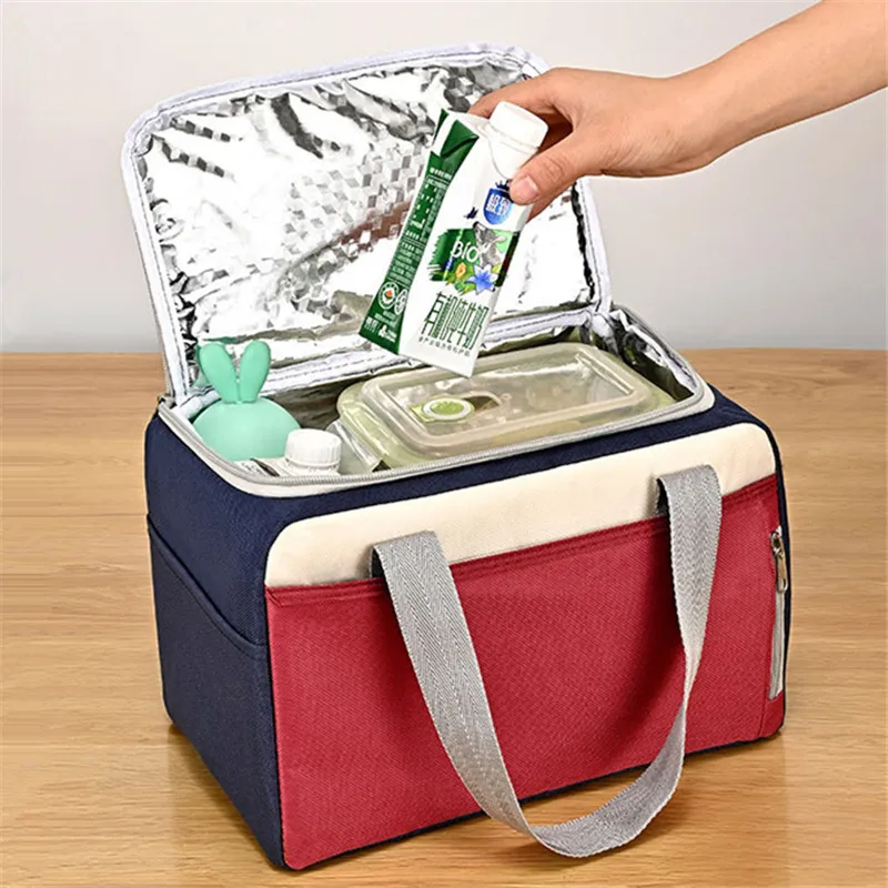 Thickened Oxford Cloth Portable Lunch Bag Picnic School Bento Box Thermal Insulation Cooler Food Fresh-keeping Tote Bags