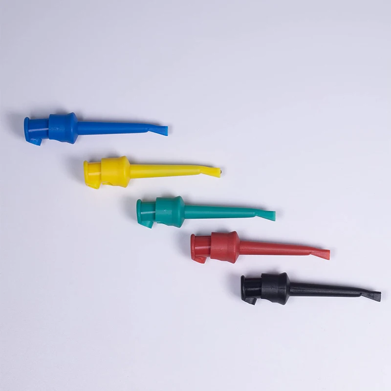 Mini 5pcs Single Test Hook Clip Test Probe For Electronic Testing IC Grabber Large Round Crocodile Hook Multimeter Test Leads