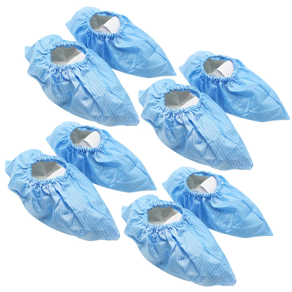 

4 Pairs Anti-static Shoe Cover Washable Reusable Non-slip Dustproof Foot Cover Protective Shoes Laboratory Salon Workshop Men