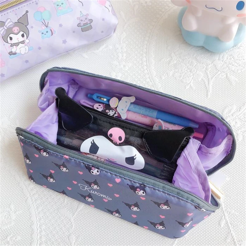 

5 Styles Cosmetic Bag Multi-function Cute Creative Pencil Case Kawaii Anime Bag Purse Gifts For Girl Kids Student Pink Blue