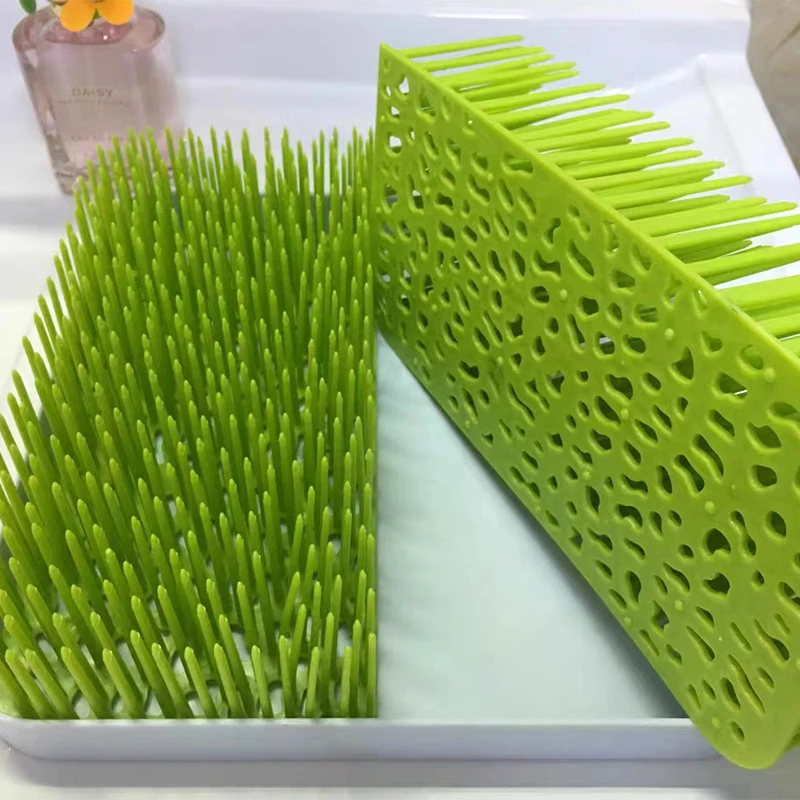 Seau à Gazon Vert pour le vaccage des Biberons de Bébé, vaccoir Pliable en Plastique pour Gain de Place, pour la Cuisine, pour Tout-Petit, T1