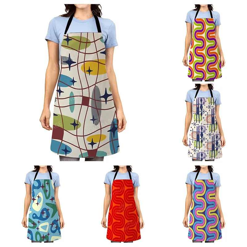 Aesthetic Women kitchen apron kids original Children Waterproof girl fashionable princess waiter work apron oil proof geometry