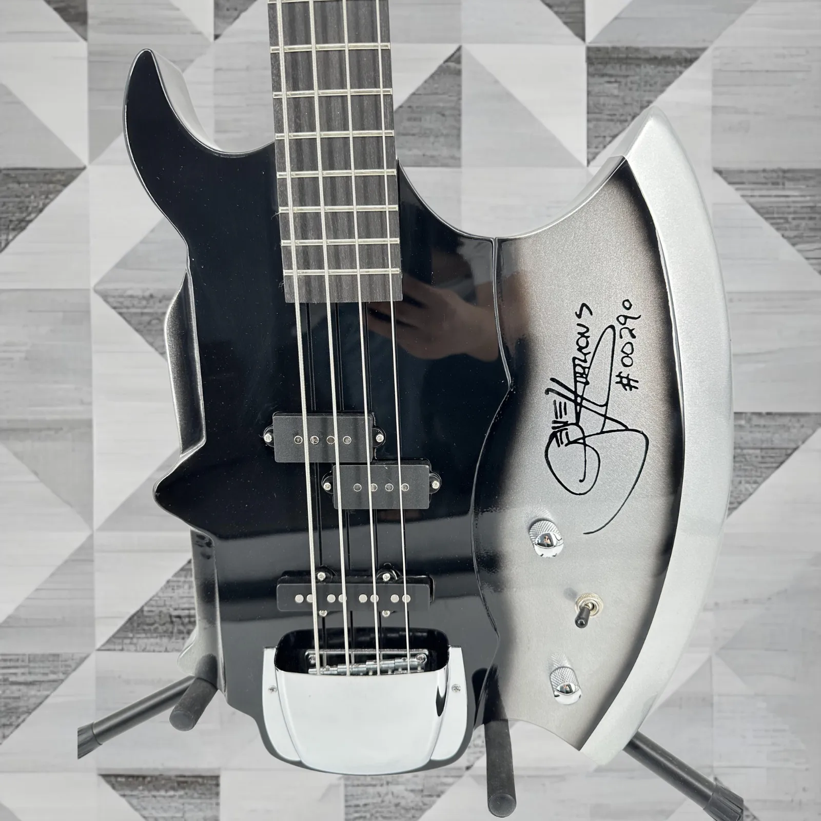 Performance Cort Gene Simmons Axe Bass - Signature Model Black & Silver Finish  guitar
