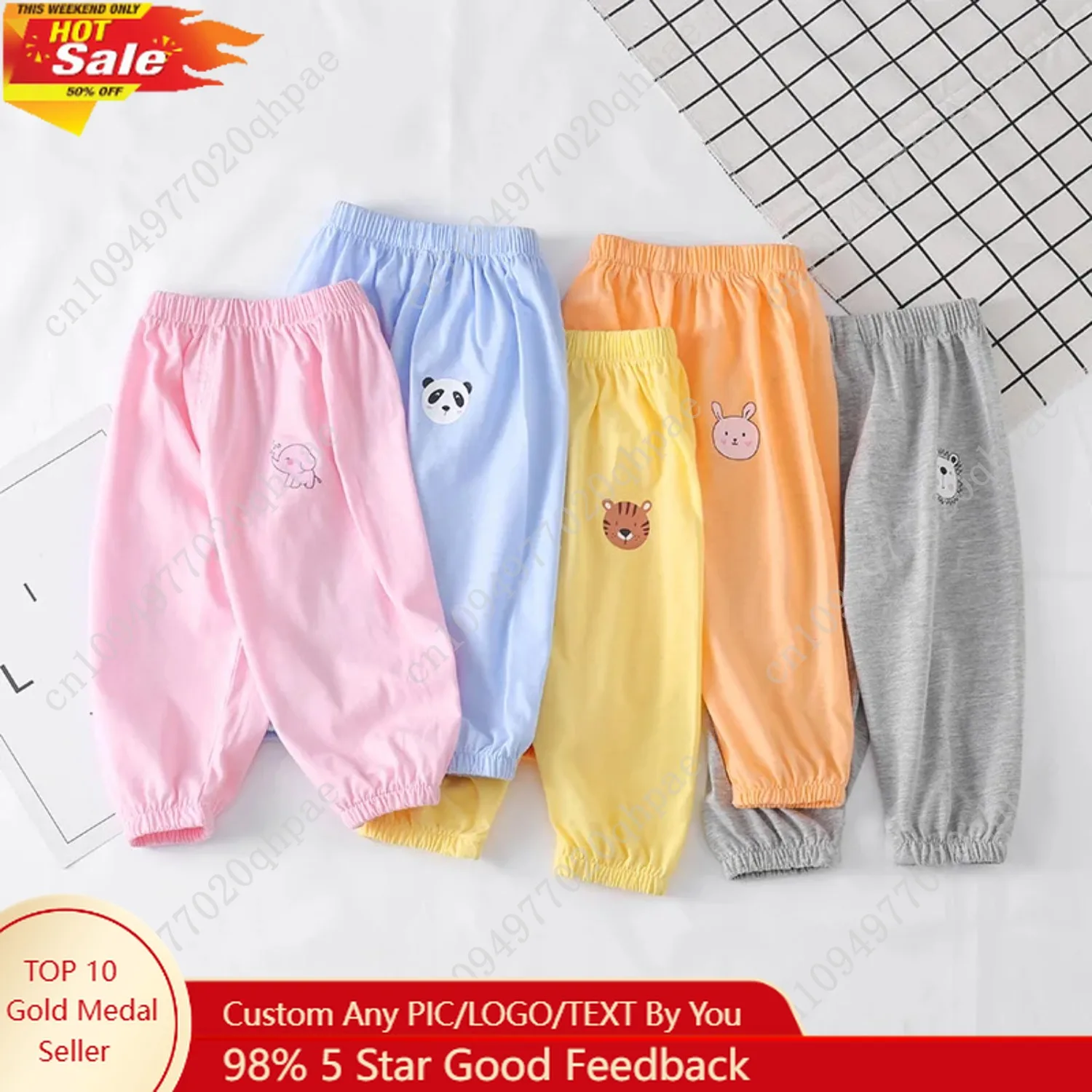 

Children's Cotton Anti Mosquito Pants Baby Boys and Girls Thin Loose Casual Bloomers 1 2 3 4 5 Years Summer Kids Pants