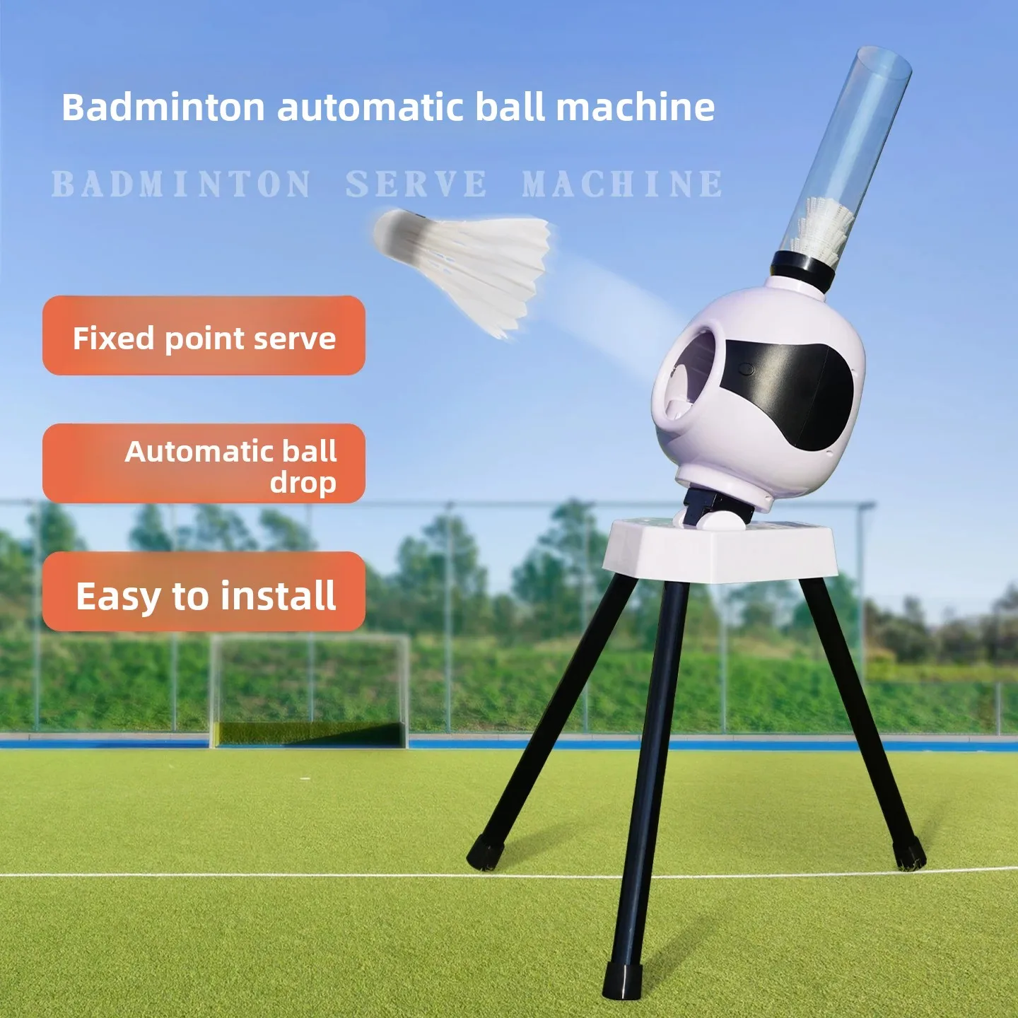 Badminton Automatic Serve Machine Home Single Exerciser Indoor Self-Playing Children Plastic Material Sports Training