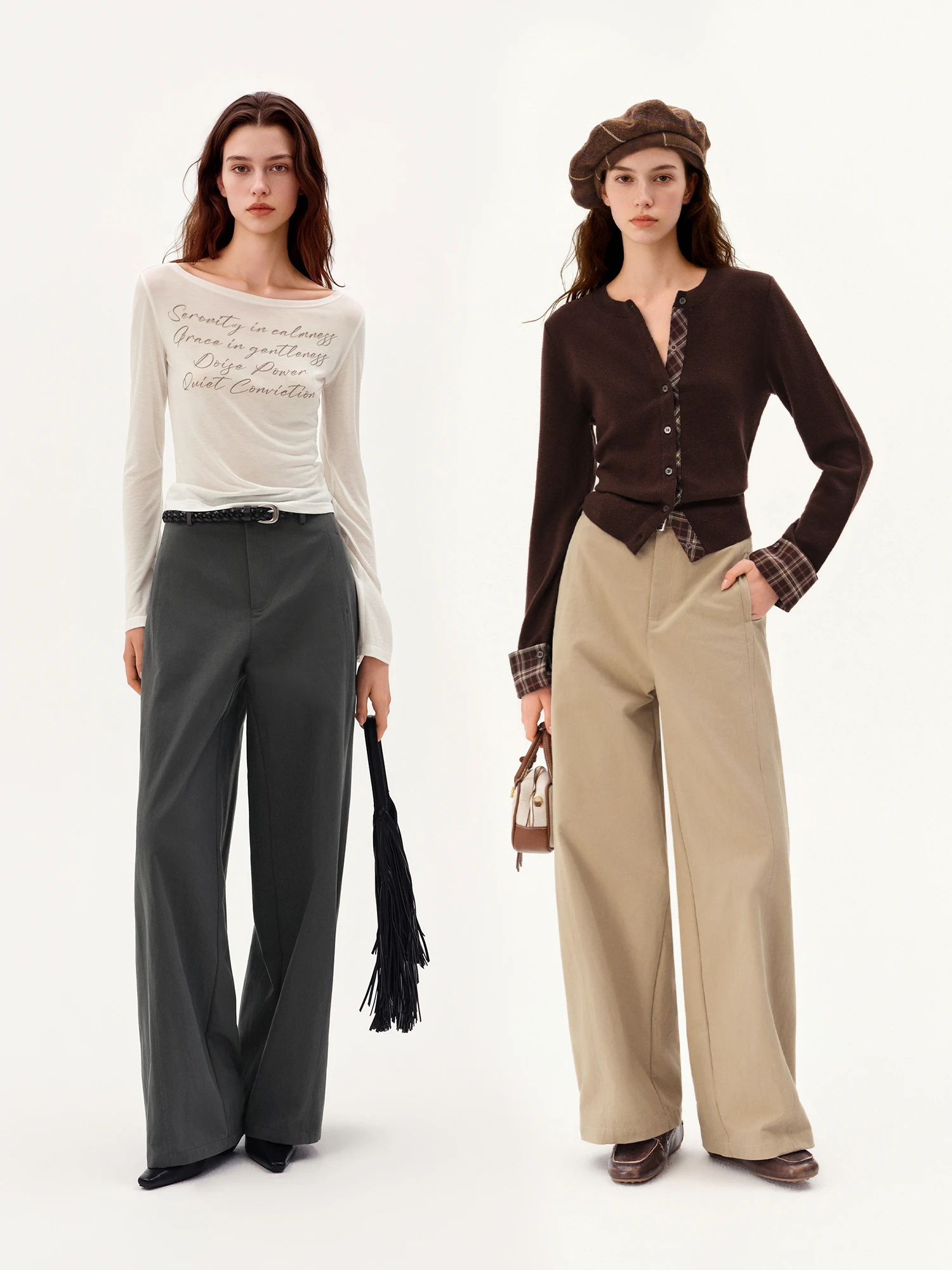 ZIQIAO 2026 Fall Women‘s Deconstructed Patchwork Straight Leg Pants, Asymmetric Paneled Long Trousers for Edgy Minimalist Style