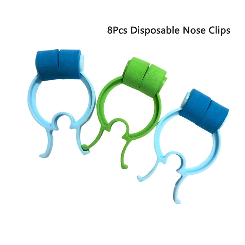 Clipe nasal descartável para exercícios respiratórios e respiratórios, testes de função pulmonar, cuidados de saúde, clipes nasais Stop Nosebleed, 8PCs