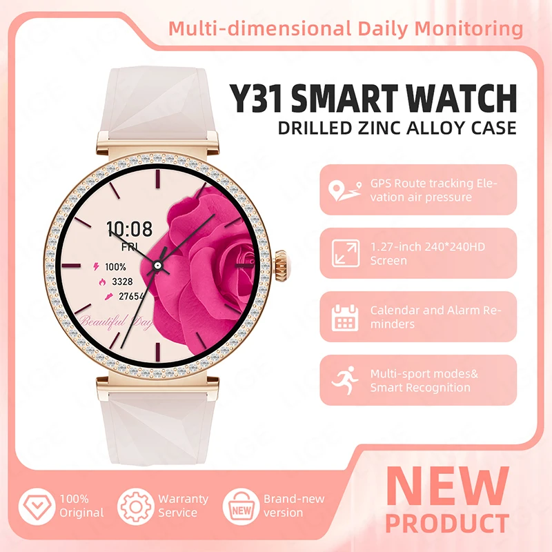 

LIGE Fashion Built-in GPS Smart Watch Women Sports Fitness Women's Health Monitor Watches Bluetooth Call Ladies Smartwatch Gift