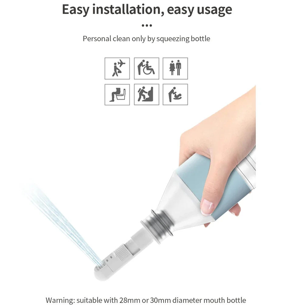 WOWER 2Pcs Portable Finger Bidets for Personal Cleaning Hygiene Care 8 Holes Control Water Volume Travel Shattaf Sprayer