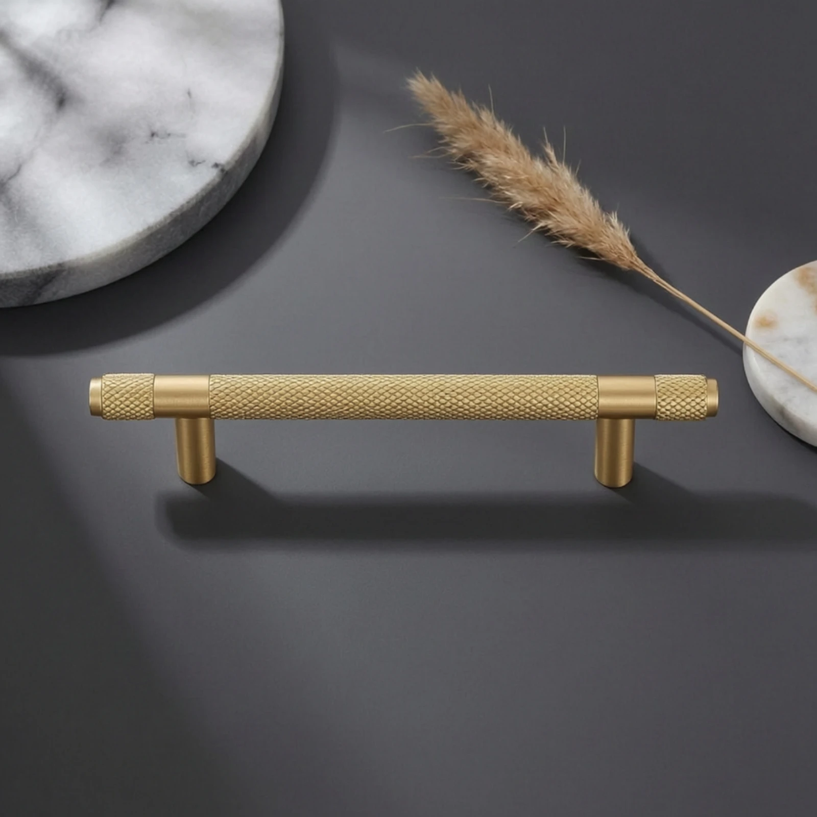 Bar Pull with Knurled Grip Cylindrical Cabinet Handle Drawer Pull Contemporary Cabinet Pulls Easy to Install for Homeowners