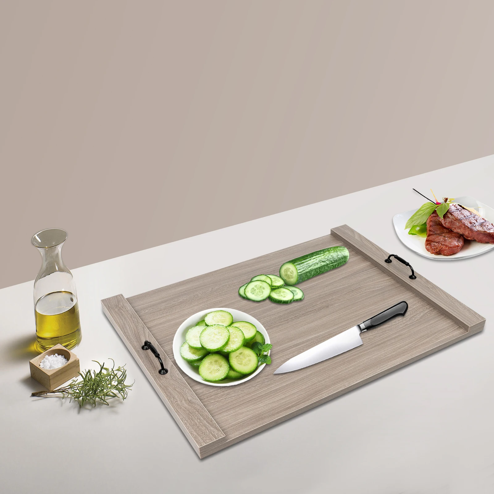 

Noodle Board Stove Cover-Wood Stove Top Covers w/Handles for Electric Stove