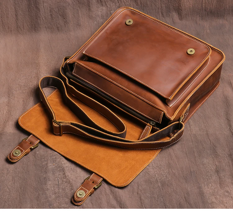 LUOKIR Retro Umhängetasche Crazy Horse Leder Schulter Tasche männer Echte Leder Crossbody Lokomotive Tasche Klassische Cambridge Tasche – Detail 12