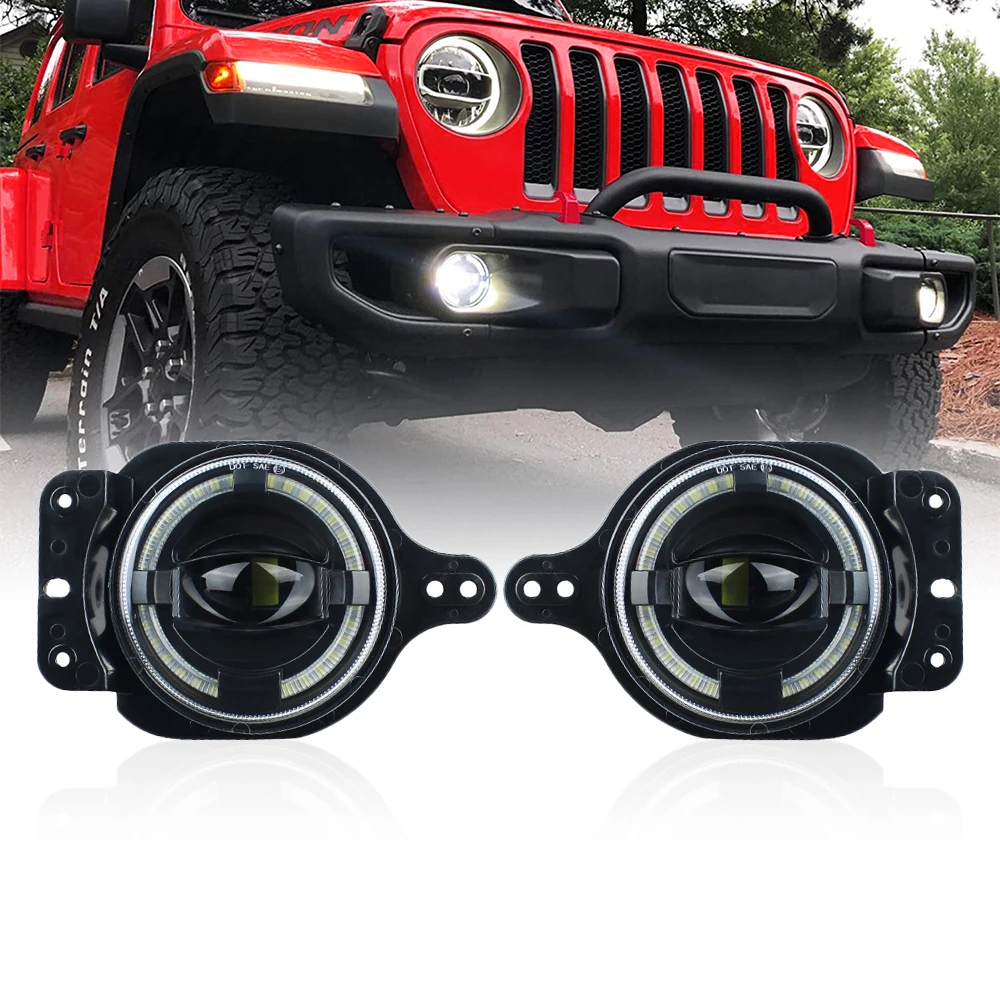 

1 пара светодиодов противотуманных фар мощностью 30 Вт с кронштейном DRL для Jeep Wrangler JL JLU 2018 2019 2020