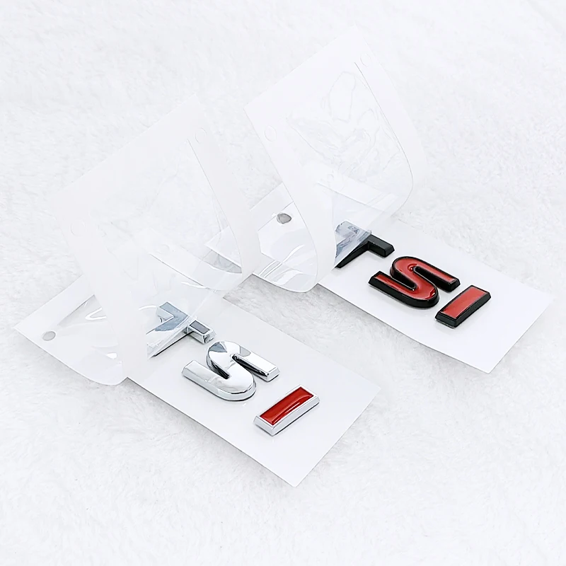 3D ABS Chrome Black Logo TSI Emblem Letters Car Trunk Badge For TSI Sticker Accessories