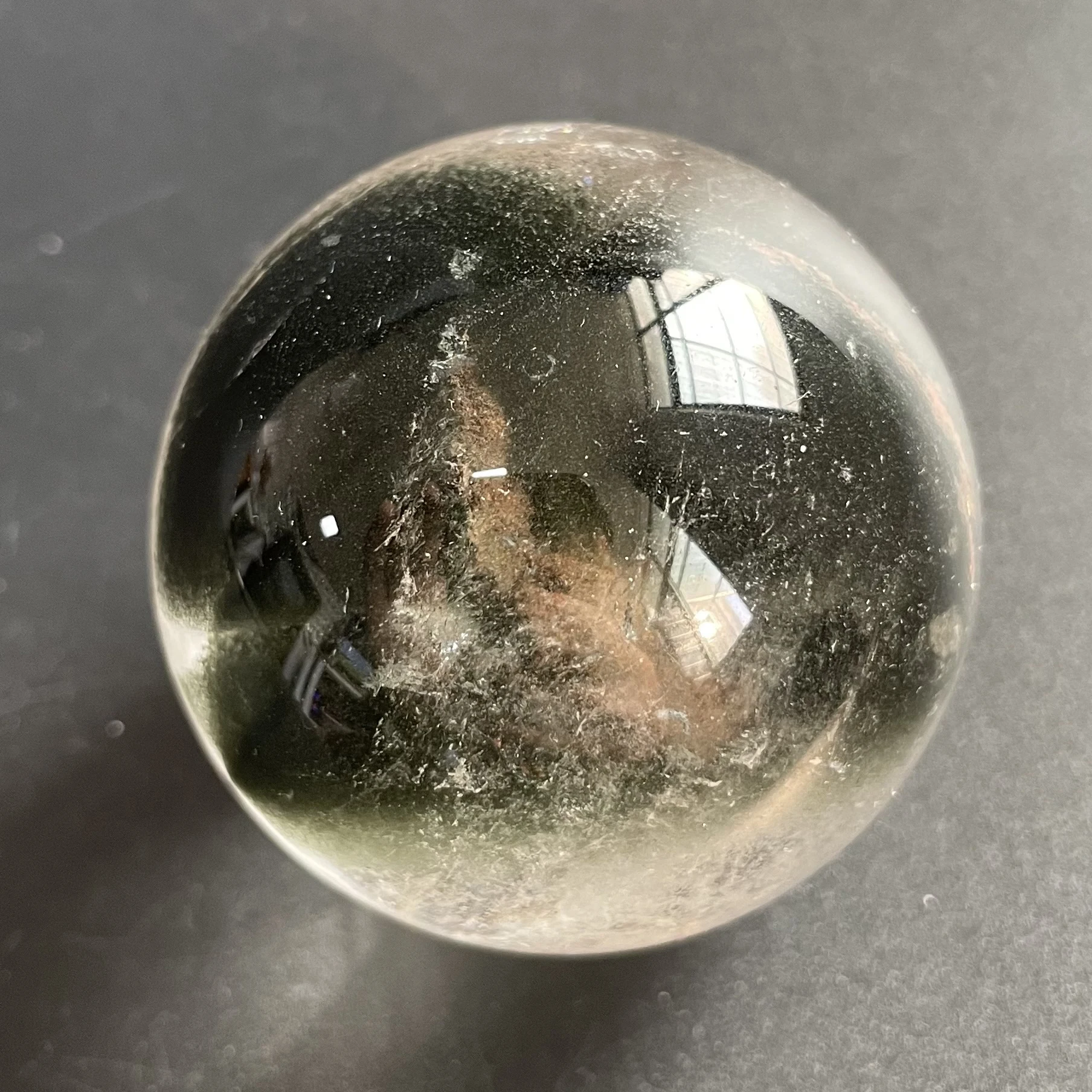 

138g Natural Stone Green Phantom Sphere Polished Quartz Reiki Ball Healing Gift Crystal Ball Room Decor Z1187