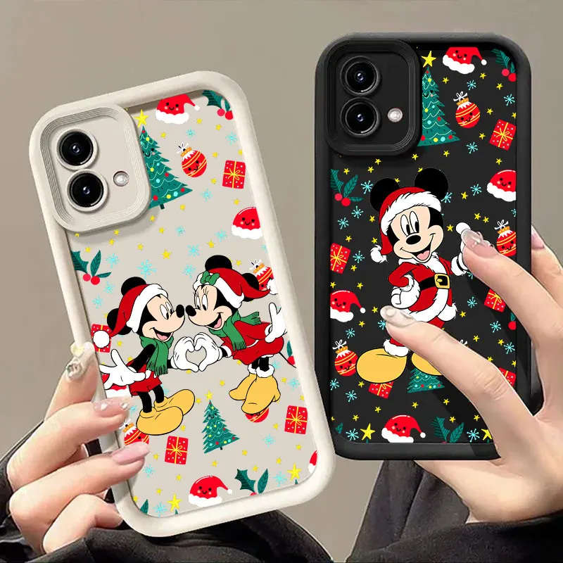 ميكي عيد الميلاد ديزني جراب هاتف لموتورولا موتو G86 G85 G75 G60 G56 G54 G53 G52 G35 G34 G15 G14 G05 حافة 60 50 الانصهار