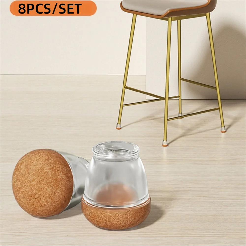 

8PCS Wear Resistant Thickened Leg Pad Upgraded Felt Anti-Scratch Chair Leg Cover Silent Chair Pad Table Protection