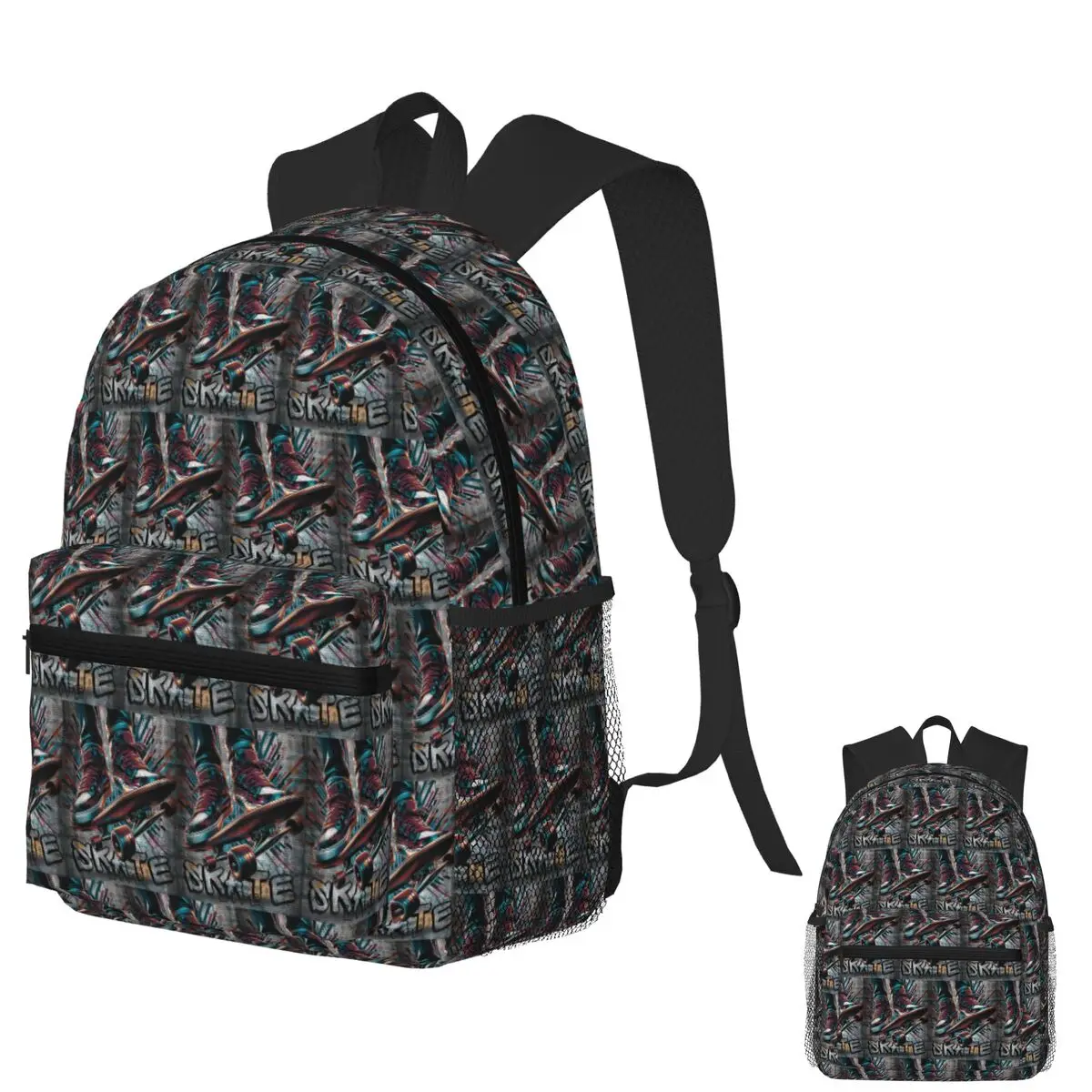 

SKATE LIFE Student Backpack School Bag Hiking Travel Daypack for Boys Girls Fashion Bookbag Shoulder Bags