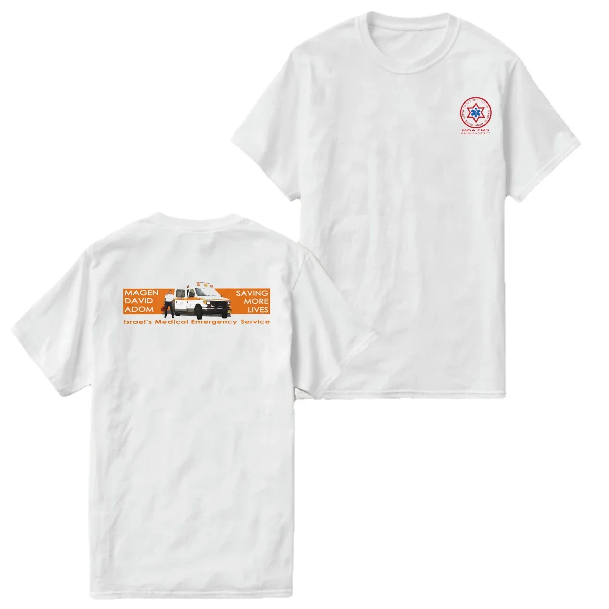 

Israeli EMS Magen David Adom Ambulance T-Shirt 100% Cotton O-Neck Summer Short Sleeve Casual Mens T-shirt Size S-3XL