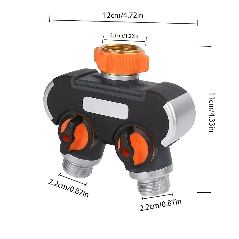 Garden Irrigation Water Tap Splitters One Pass Two Outdoor Tap And Faucet US 3/4