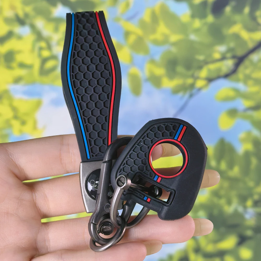Sport Honeycomb Key Shell With Keychain, Silicone Cover For Honda CB650R CB500X CB500F CB1100 CB1000R CB125R CB300R