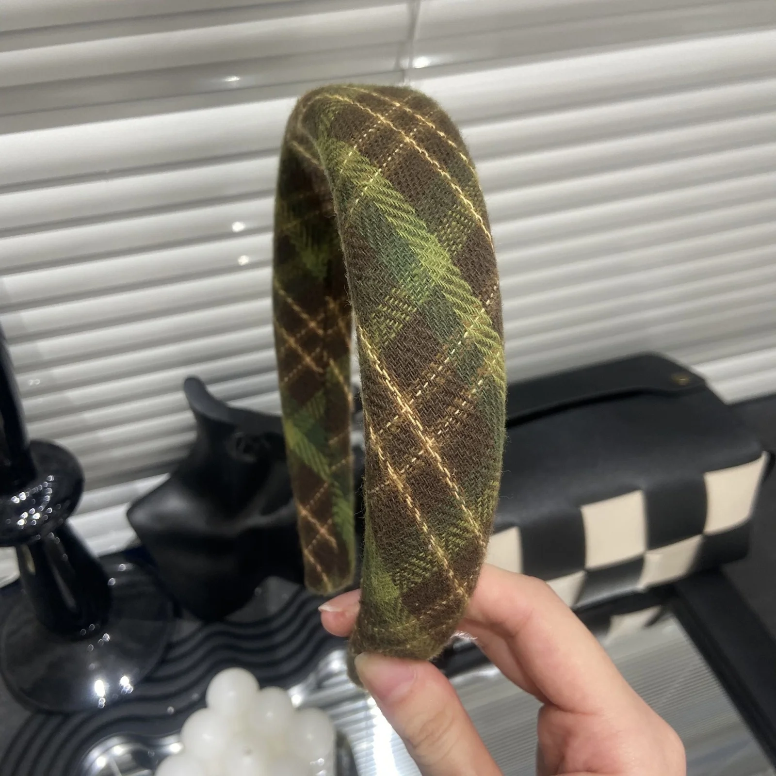 1 قطعة طوق شعر أنيق منقوش باللون الأخضر عالي الجمجمة ذو حافة واسعة "ساحر أوز" ، تصميم على طراز INS #1