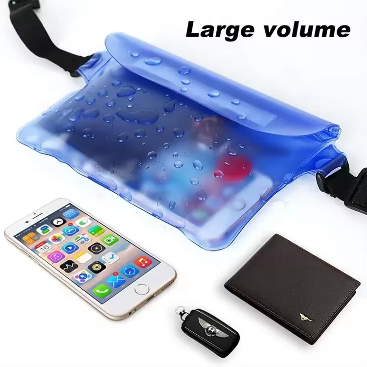 Waterproof Dry Bag Pouch For Phone Bag Adjustable Waist Strap Shoulder Bags Underwater Case For Beach Swimming Boating Fishing