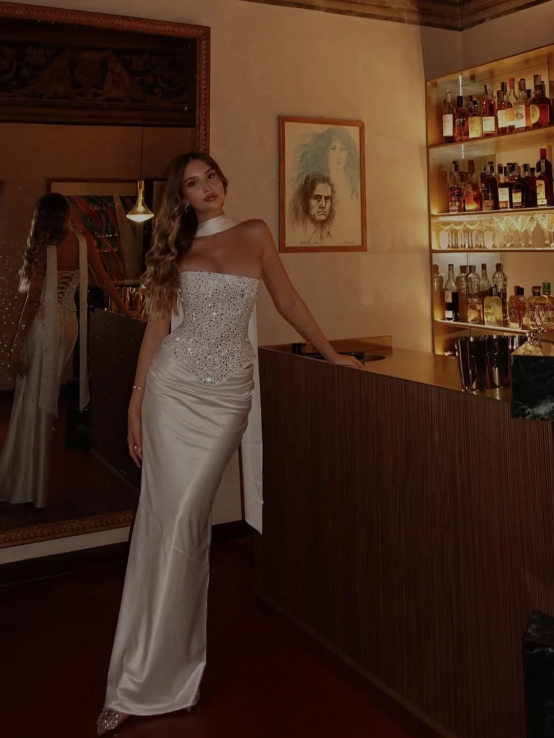 تصميم جديد مثير فستان سهرة كريستال لامع مع شريط ساحر موضة سليم حورية البحر حفلة موسيقية فستان رسمي #5