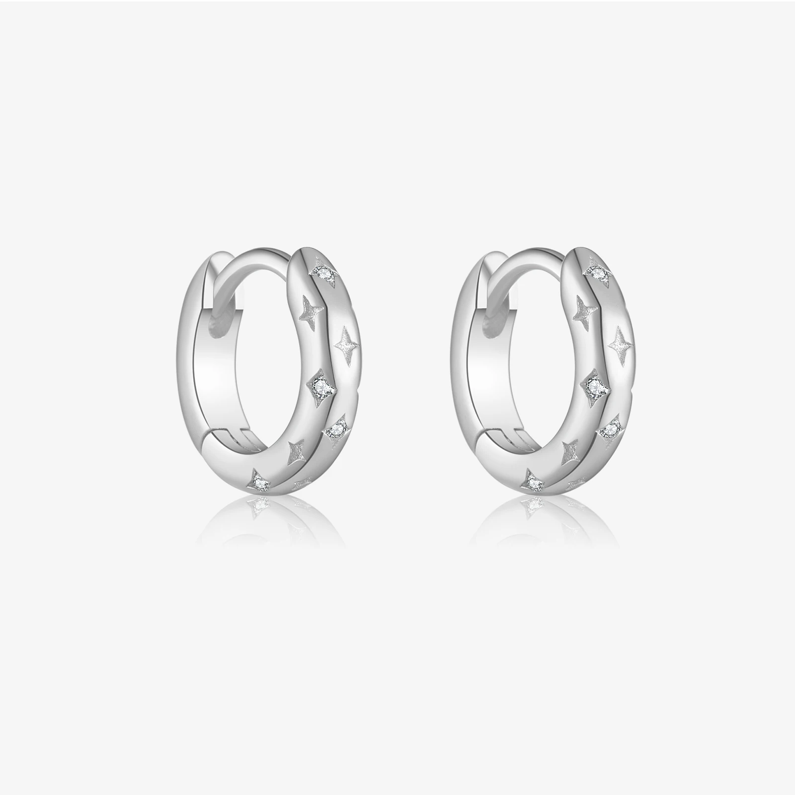 

VEWANT 925 Sterling Silver Circle Clear Zircon Hoop Earring Classic Luxury Fine Daily Jewelry Accessories