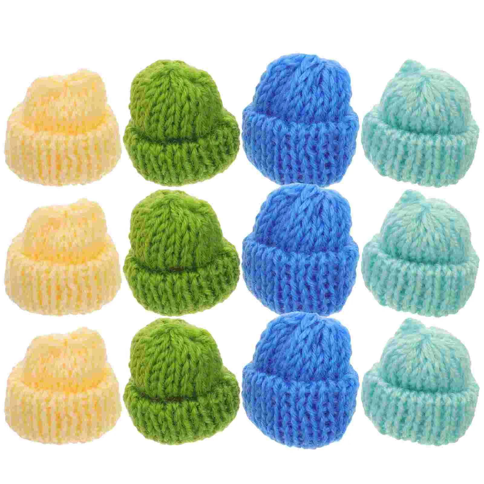 

20PCS Mini Hats Decorations Knitting Craft Supplies Kids Girls Toys Assorted Color Cute Yarn Hat Props Special Gift Homemade