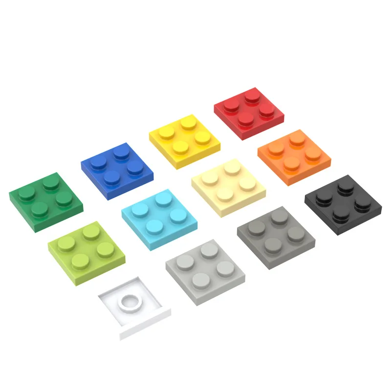 80pcs Plate 2x2 Dots Muilt-Colored Compatible with 3022 94148 Self-Locking Bricks Building Blocks Toys Accessories