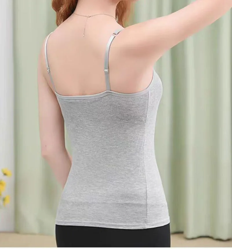 Nice Women's Clothing Long Tanks Tops Vest With Chest Cushion Modal Integrated Strapless Chest Wrapped Beautiful Back Base Tees